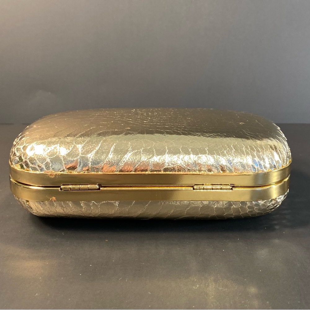 Jay Manuel Attitude Gold Evening Clutch Removable Gold Chain Handle - Picture 4 of 7